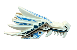 Dragon Head (Ninjago) Jaw Upper with Medium Blue and Dark Blue Sections and Ice Spirit Pattern, Part# 93070pb05