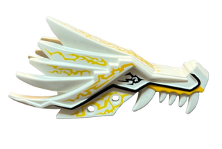 Dragon Head (Ninjago) Jaw Upper with Yellow Lightning Spirit Pattern, Part# 93070pb06