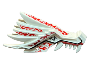 Dragon Head (Ninjago) Jaw Upper with Red and Dark Red Fire Spirit Pattern, Part# 93070pb04