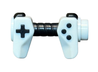 Minifigure, Utensil Game Controller, Holes on Sides for Bar with Molded Black Buttons and Center Handle Pattern, Part# 65080pb02