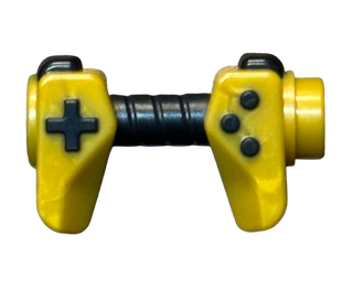 Minifigure, Utensil Game Controller, Holes on Sides for Bar with Molded Black Buttons and Center Handle Pattern, Part# 65080pb02