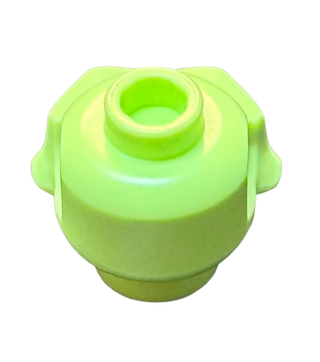 Minifigure, Head, Modified Skull with Black Eyes, Nose, Mouth, White Pupils, Teeth and Sand Green Around Mouth Pattern, Part# 43693pb05