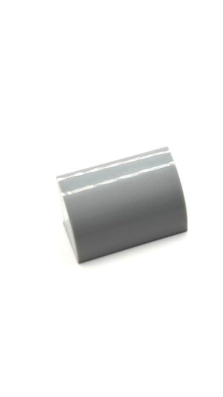 Slope, Curved 1 x 2 with Bottom Stud Holder, Part# 37352 Part LEGO® Light Bluish Gray