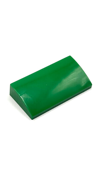 Slope, Curved 2 x 4 x 2/3 with Bottom Tubes, Part# 88930 Part LEGO® Green