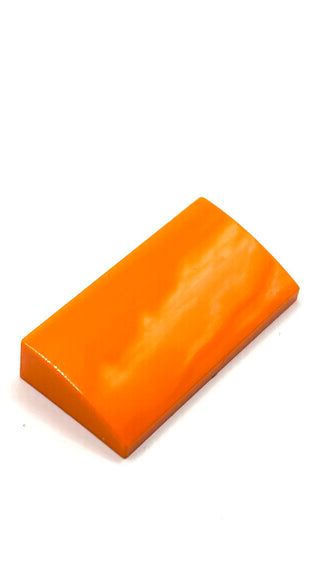 Slope, Curved 2 x 4 x 2/3 with Bottom Tubes, Part# 88930 Part LEGO® Orange