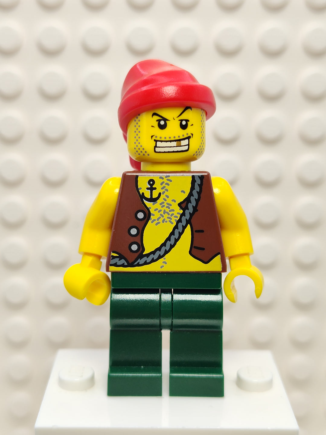 Lego Pirate Vest and Anchor Tattoo Dark Green Legs, pi130