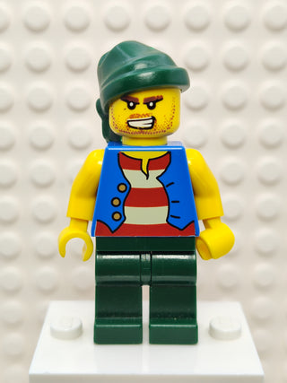 Pirate Blue Vest Dark Green Legs, pi115 Minifigure LEGO®   