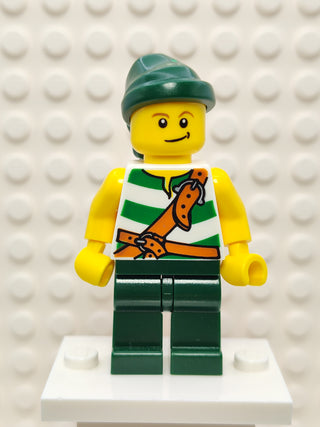Pirate Green / White Stripes Dark Green Legs, pi083 Minifigure LEGO®   