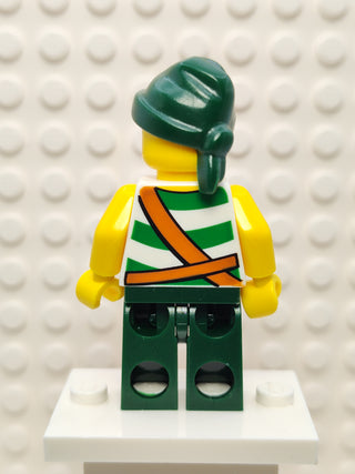 Pirate Green / White Stripes Dark Green Legs, pi083 Minifigure LEGO®   