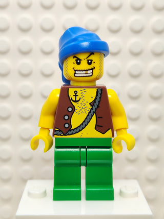 Pirate Vest and Anchor Tattoo Green Legs, pi107 Minifigure LEGO®   