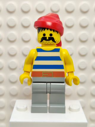 Pirate Blue / White Stripes Shirt Light Gray Legs, pi072 Minifigure LEGO®   