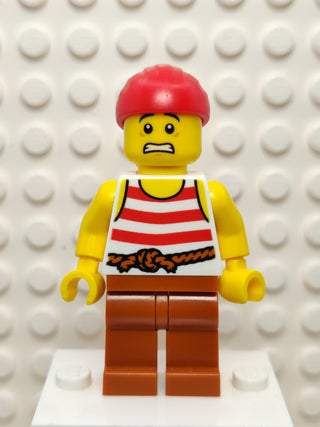 Pirate - White Shirt with Red Stripes, pi187 Minifigure LEGO®   