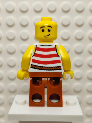 Pirate - White Shirt with Red Stripes, pi187 Minifigure LEGO®   