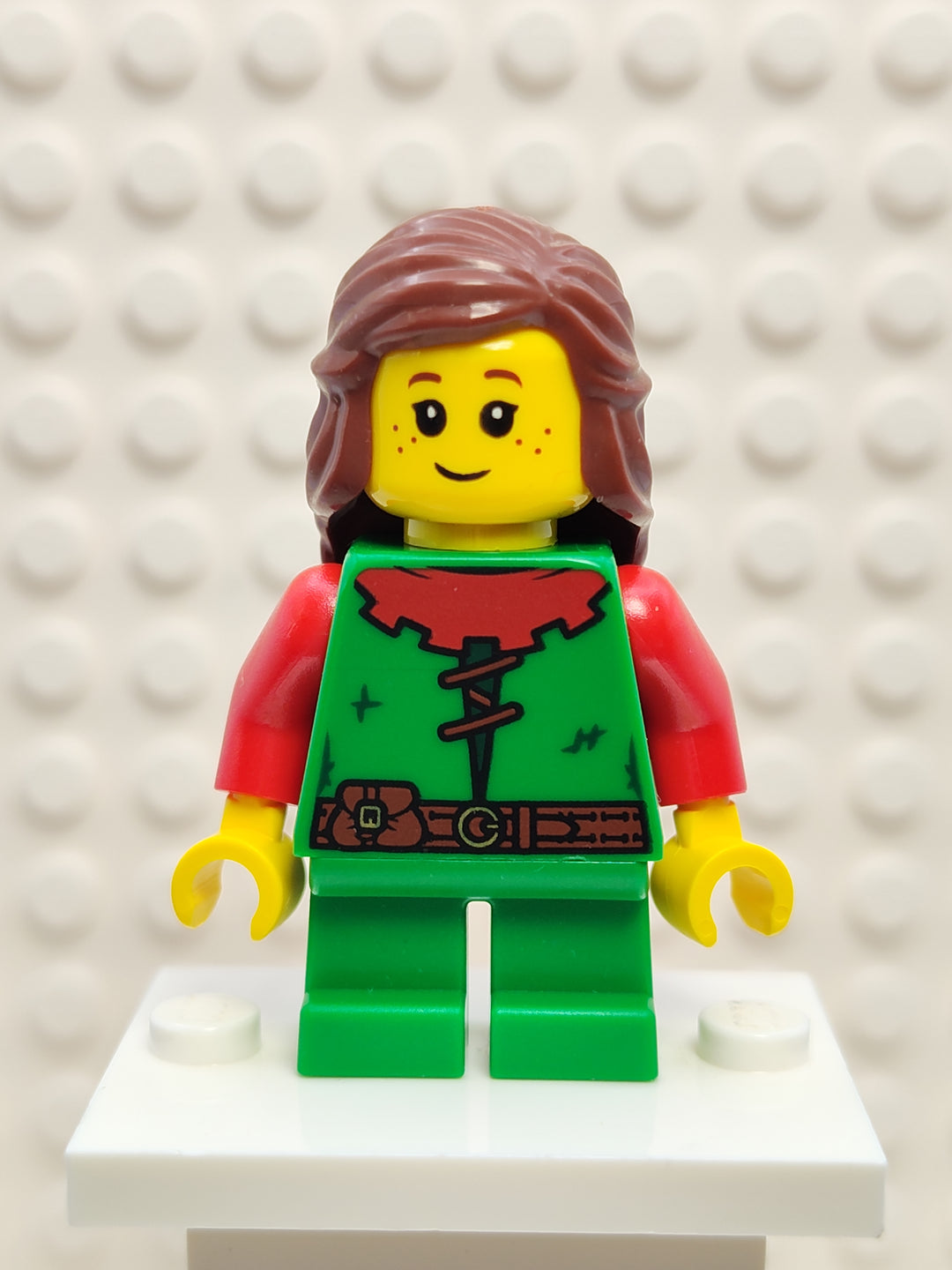 Lego Forest Girl - Red, Long Hair, cas573