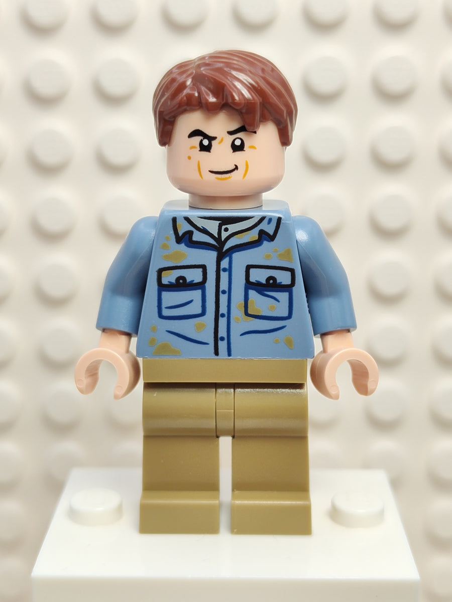 Lego Dr. Alan Grant - Sand Blue Shirt with Dirt Stains, jw111