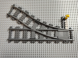 LEGO® Train Track, Switch Point Right, Dark Bluish Gray, Part# 53404 Part LEGO® With Yellow Switch  