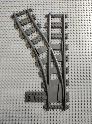 LEGO® Train Track, Switch Point Left, Dark Bluish Gray, Part# 53407 Part LEGO® Without Yellow Switch  