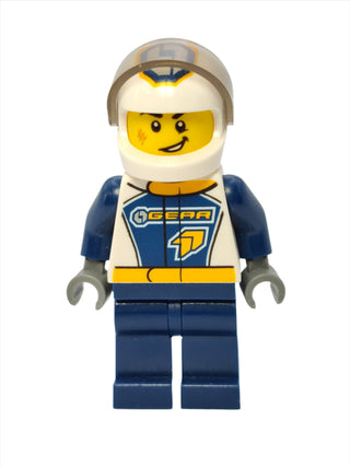 Dragster Race Car Driver with GEAR Logo, cty0749 Minifigure LEGO®   