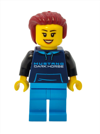 Ford Mustang Dark Horse Driver, sc114 Minifigure LEGO® Like New with Hair  