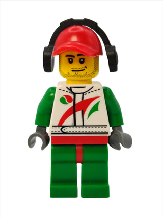 Race Car Mechanic - White Racing Suit with Octan Logo and Headphones, cty0391 Minifigure LEGO®   