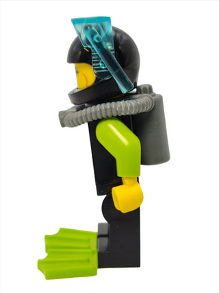 Diver - Black Wetsuit with White Logo and Lime Trim, cty1052 Minifigure LEGO®   