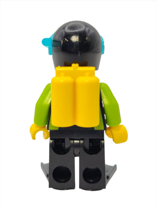 Diver - Black Flippers and Wetsuit with White Logo Yellow Scuba Tank, cty0958 Minifigure LEGO®   