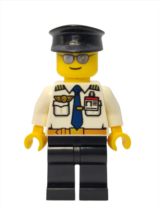 Airport - Pilot with Belt and ID Badge, air049 Minifigure LEGO®   