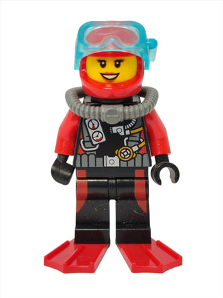 Scuba Diver - Female with Red Flippers, cty0559 Minifigure LEGO®   