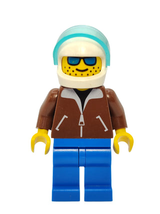 Helicopter Pilot - Brown Jacket and White Helmet, jbr001 Minifigure LEGO®   