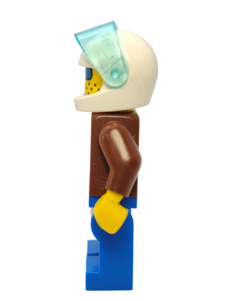 Helicopter Pilot - Brown Jacket and White Helmet, jbr001 Minifigure LEGO®   