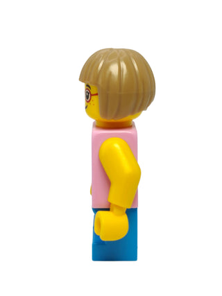 Child Girl - Bright Pink Striped Shirt with Cat Head, cty0663 Minifigure LEGO®   