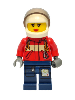 Pilot Female - Red Fire Suit with Carabiner and White Helmet, cty0280 Minifigure LEGO®   