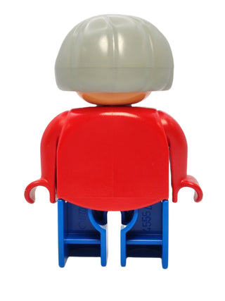 Duplo Figure Female - Red Jacket with Light Gray Hair, 4555pb015 Minifigure LEGO®   