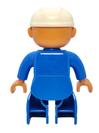 Duplo Figure Male - Blue Top with Pockets and White Construction Helmet, 47394pb105 Minifigure LEGO®   