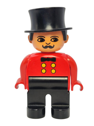 Duplo Figure Circus Ringmaster - no White in Eyes Pattern, 4555pb036a Minifigure LEGO®   