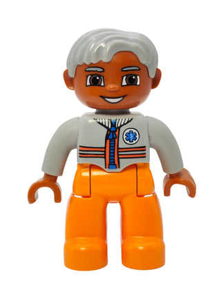 Duplo Figure Medic - Zipper / Stripes and EMT Star of Life Pattern, 47394pb125 Minifigure LEGO®   