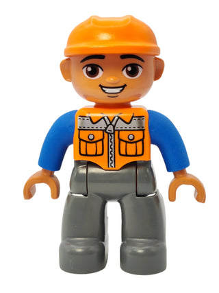 Duplo Figure Orange Vest with Zipper and Pockets, 47394pb156a Minifigure LEGO®   