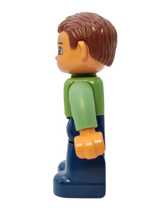 Duplo Figure Male - Sand Green Top with Buttons and Brown Eyes, 47394pb036 Minifigure LEGO®   