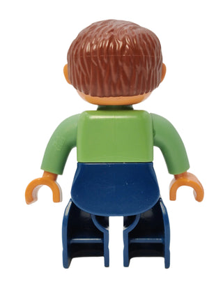 Duplo Figure Male - Sand Green Top with Buttons and Brown Eyes, 47394pb036 Minifigure LEGO®   