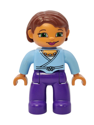 Duplo Figure Female - Light Lilac Wrap Top with Necklace, 47394pb039 Minifigure LEGO®   