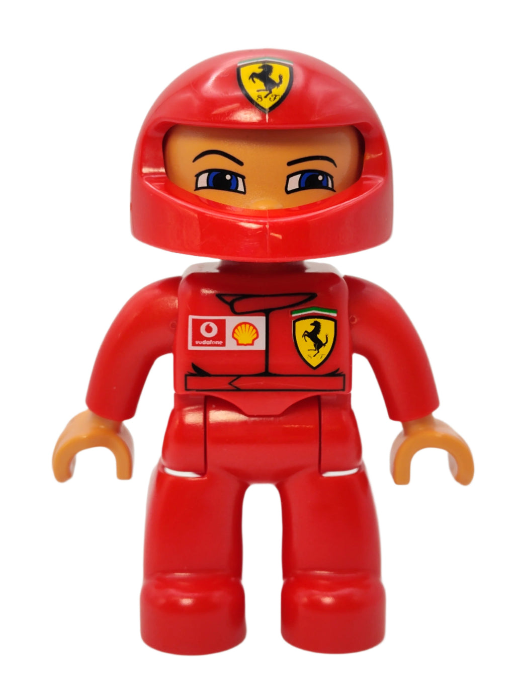 Duplo Figure Male - Red Top with Ferrari / Shell / Vodafone Pattern, 4 ...