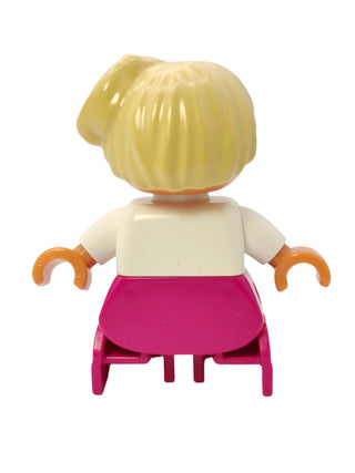 Duplo Figure Girl - White Top with Two Flowers, 47205pb010 Minifigure LEGO®   