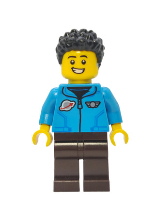 Cozy House Resident - Jacket with Classic Space Logo and Black Short Coiled Hair, cty1583 Minifigure LEGO®   