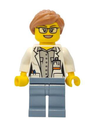 Ocean Researcher - White Jacket with Glasses and Medium Nougat Hair, cty1167 Minifigure LEGO®   