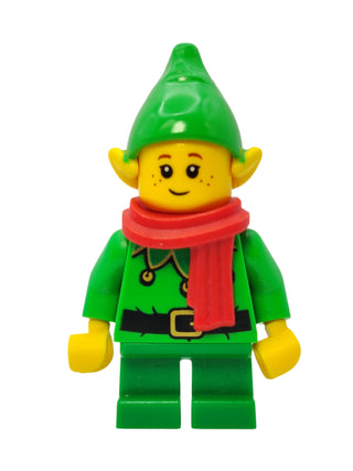 Elf - Green Scalloped Collar with Bells and Scarf, hol206 Minifigure LEGO®   