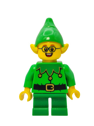 Elf - Green Scalloped Collar with Bells and Glasses, hol205 Minifigure LEGO®   