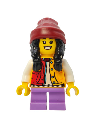 Girl Child - Red and Bright Light Orange Jacket, hol308 Minifigure LEGO®   