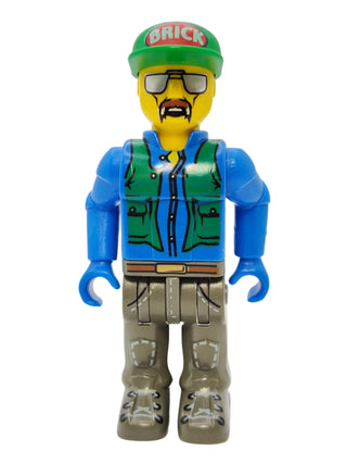 Construction Worker - Cap with the Word 'Brick' and Moustache, 4j003a Minifigure LEGO®   