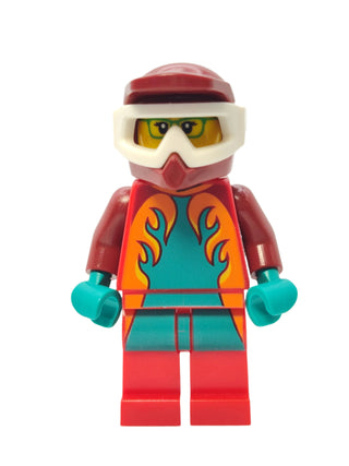 Freya McCloud - Stuntz Driver with Dark Red Jumpsuit with Flames, cty1351 Minifigure LEGO®