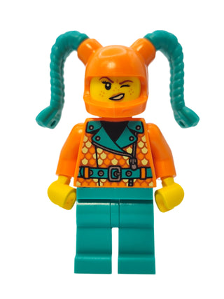 Stuntz Driver - Female Orange Coat with Scales, cty1456 Minifigure LEGO®